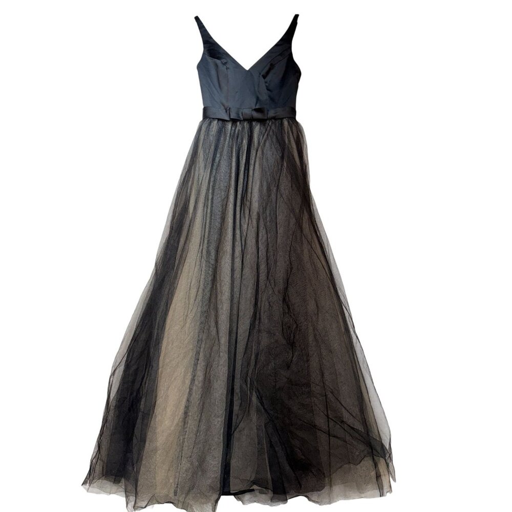 Gather & Gown Womens Sleeveless Tulle Evening Gown Size 0 Black Whimsigoth